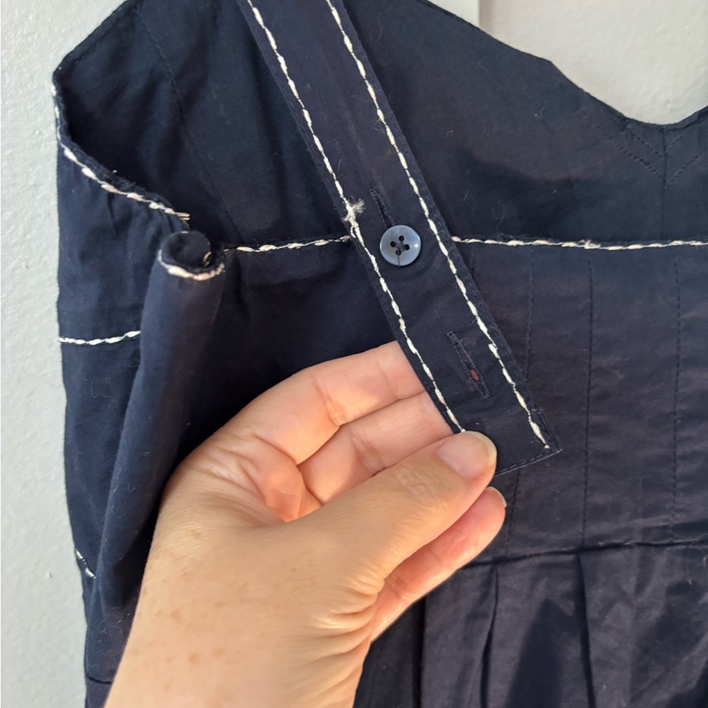Navy Blue Cotton Dress - Picture 5 of 10